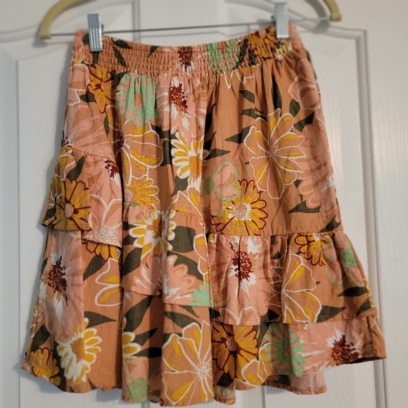 Roxy Floral A-Line Skirt - Orange and Yellow - Picture 2 of 8